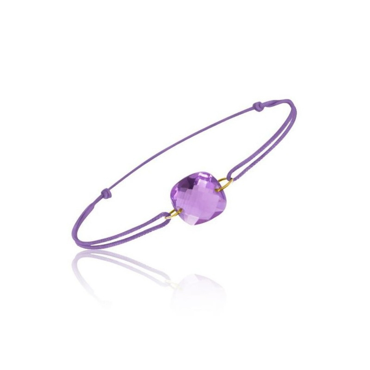 Bracelet cordon femme en pierre Améthyste - Be Jewels