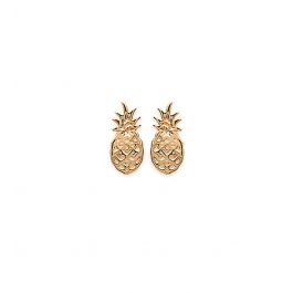 Boucles D'oreilles Ananas Plaqué Or 18 Carats - Femme, Neuf Avec étiquettes - Style Fun