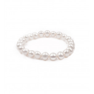 Bracelet femme de perles blanches -Collection Tikopia