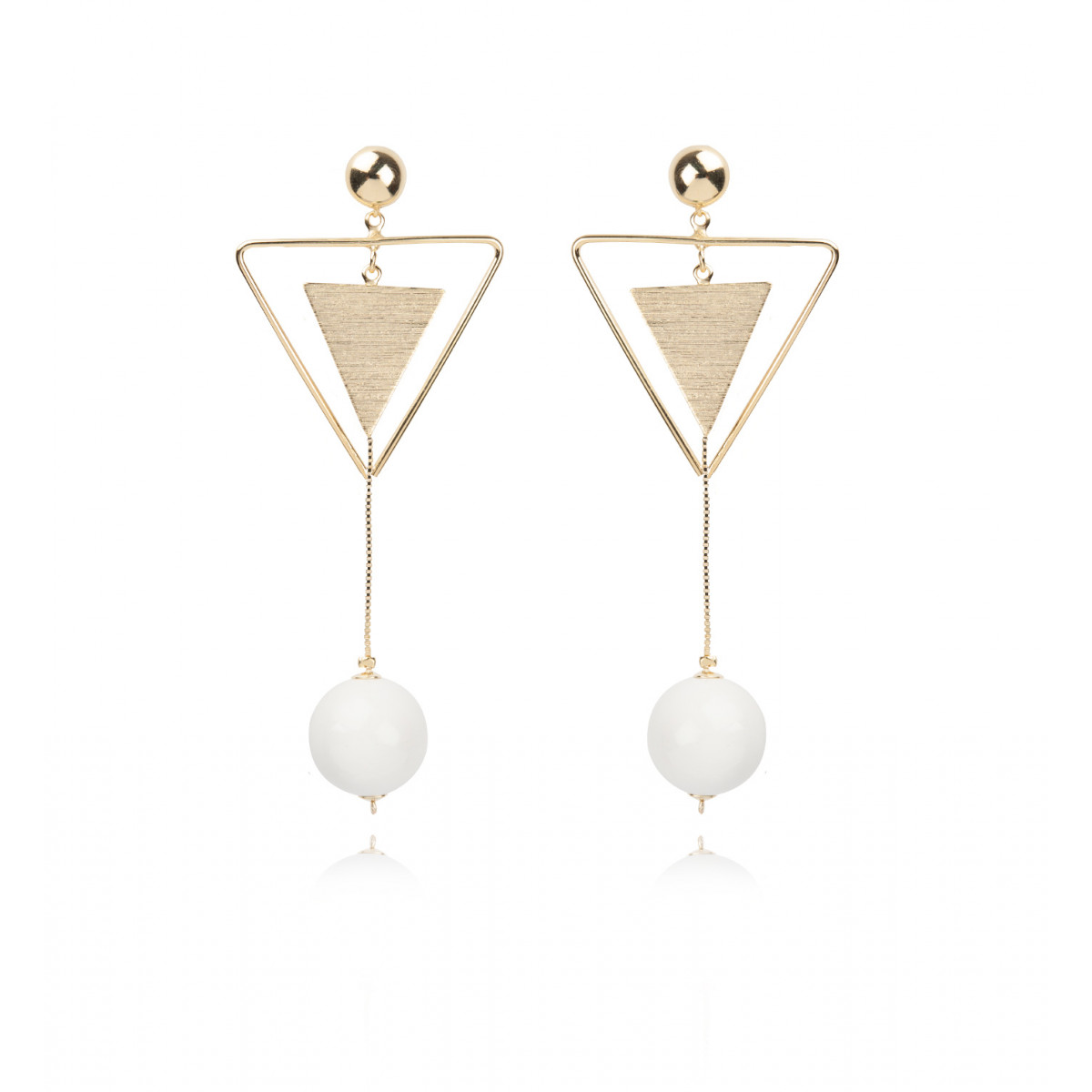 Boucle D'Oreille Pierre Blanche | Voyage En Mer