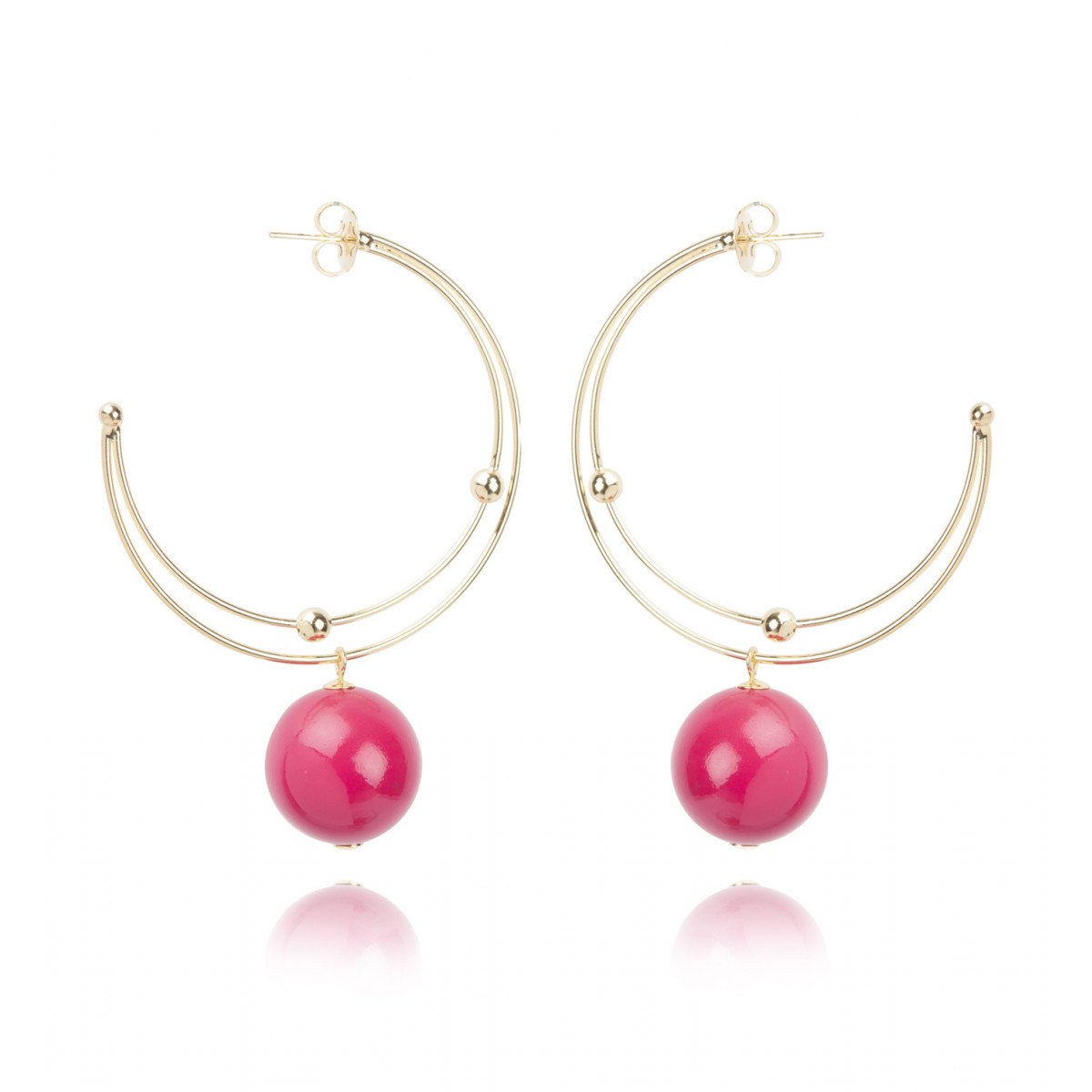 Lot De Boucles D'oreilles Vintage Dorées Fantaisie - Style Créole Et Divers, Occasion Très Bon état