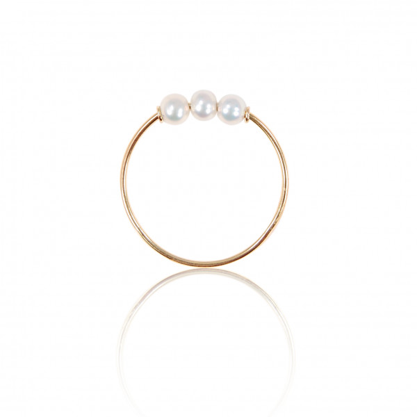 bague or 3 perles bague or 3 perles